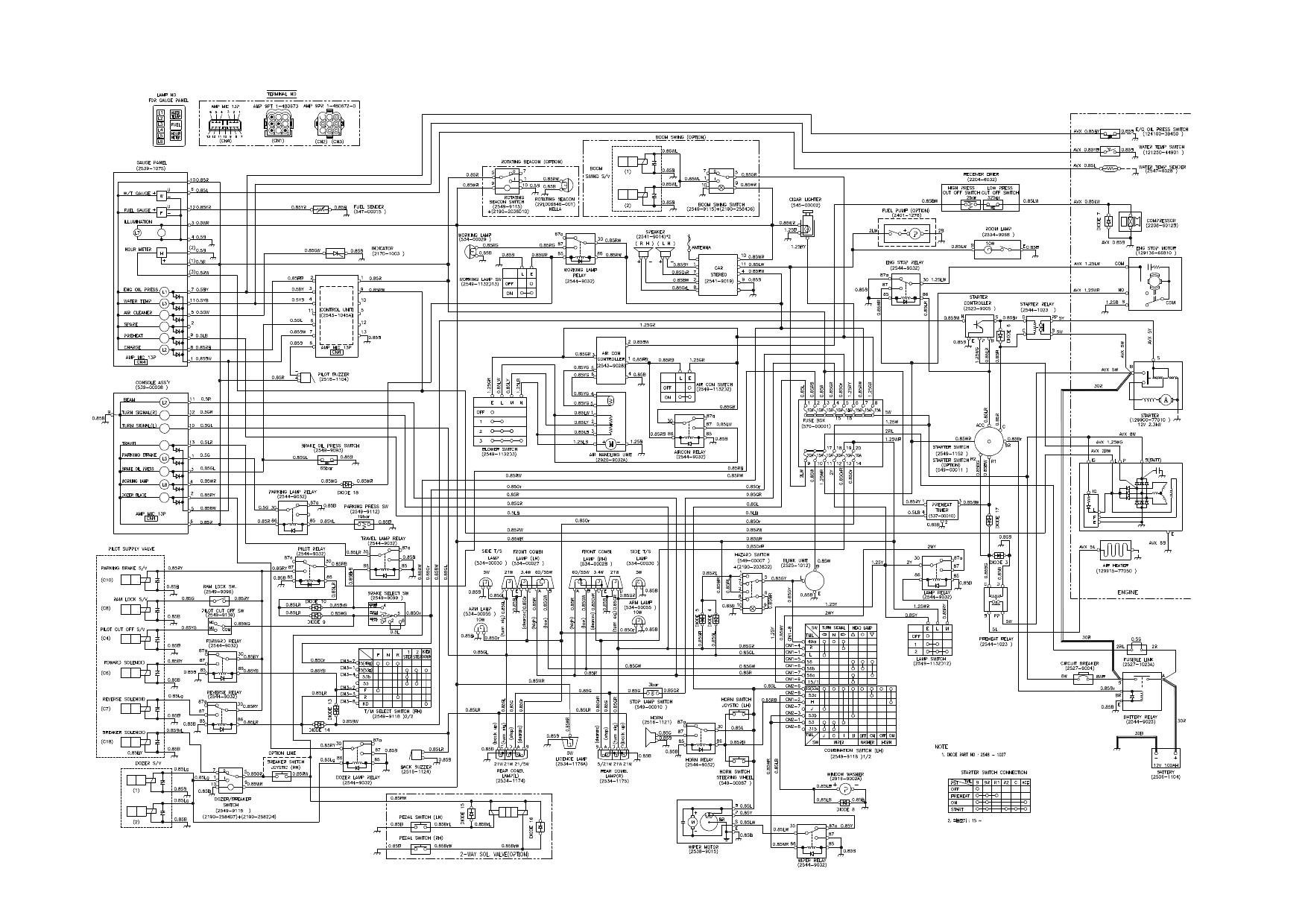 S055W-V HYDRAULIC CIRCUIT DIAGRAM Schematic Daewoo Doosan